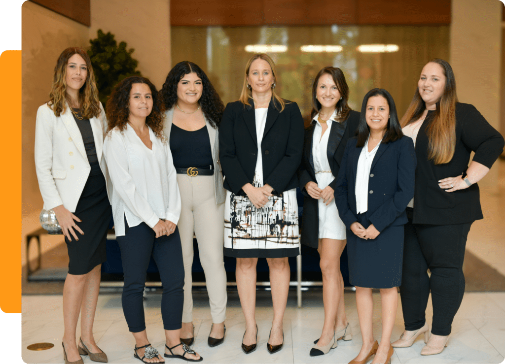 4 Professional team of lawyers standing together